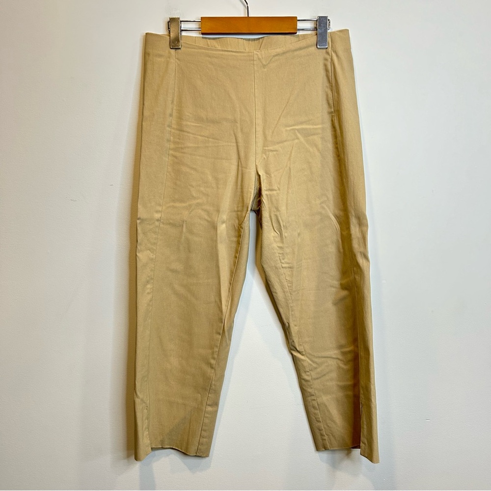 Laura Pull On Capri Pants Split Hem Tan